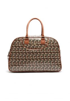 MISAKO LEOPARDINI Sac Week End Brown Unisex