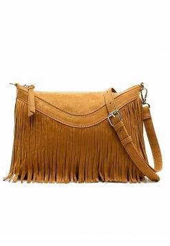 MISAKO Femme FRINGITO Sac Bandoulière Camel